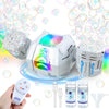 HUNKING Rechargeable Bubble Machine with RGB Lights Remote Control for Kids
