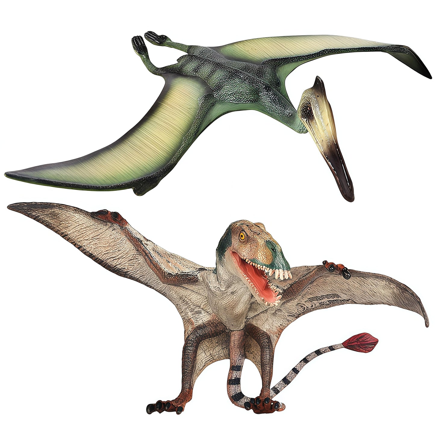 Gemini&Genius Pterosau Dinosaur Toys For Kids, Pterosaur Toy Figure, Flying Dinosaur Toys, Pterodactyl Toys, Pteranodon Figure Toys, Gifts Or Cake Toppers For Kids(2Pcs)