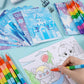 BenLouis 24 Frozen Mini Coloring Books with 24 Stacking Crayons Party Favors Winter Snowflake Themed Activity Book Crafts Bulk f