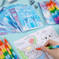 BenLouis 12 Frozen Mini Coloring Books Kids with 12 Stacking Crayons Winter Snowflake Themed Party Favors Small Activity Books B