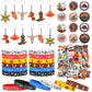 Sureio 86 Pcs Western Cowboy Party Favors Include 12 Cowboy Keychain 12 Western Cowboy Silicone Bracelets 12 Button Pins 50 Wate