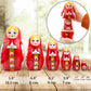 Aevvv Nesting Dolls Set Of 7 Pcs - Baboushka Nesting Dolls In Hand Painted Red Head Scarf And Sarafan Dress With Ornaments - Russian Dolls Nesting Dolls, Red, White, Green