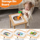 Himold Activity Table for Kids 6-36 Months, 9 in 1 Wooden Montessori Toys with Bead Maze Shape Sorter Train Toy, Baby Sensory Ta
