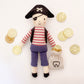 MON AMI Tooth Mate Pirate Fairy Doll with Tooth Bag 10   Plush Pirate Doll for First Loose Tooth for Boys & Girls