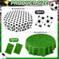 Funnymoom 4 Pack Round Soccer Tablecloth 84 Inch Plastic Soccer Grass Party Decorations Disposable Grass Table Cloth Washable Di