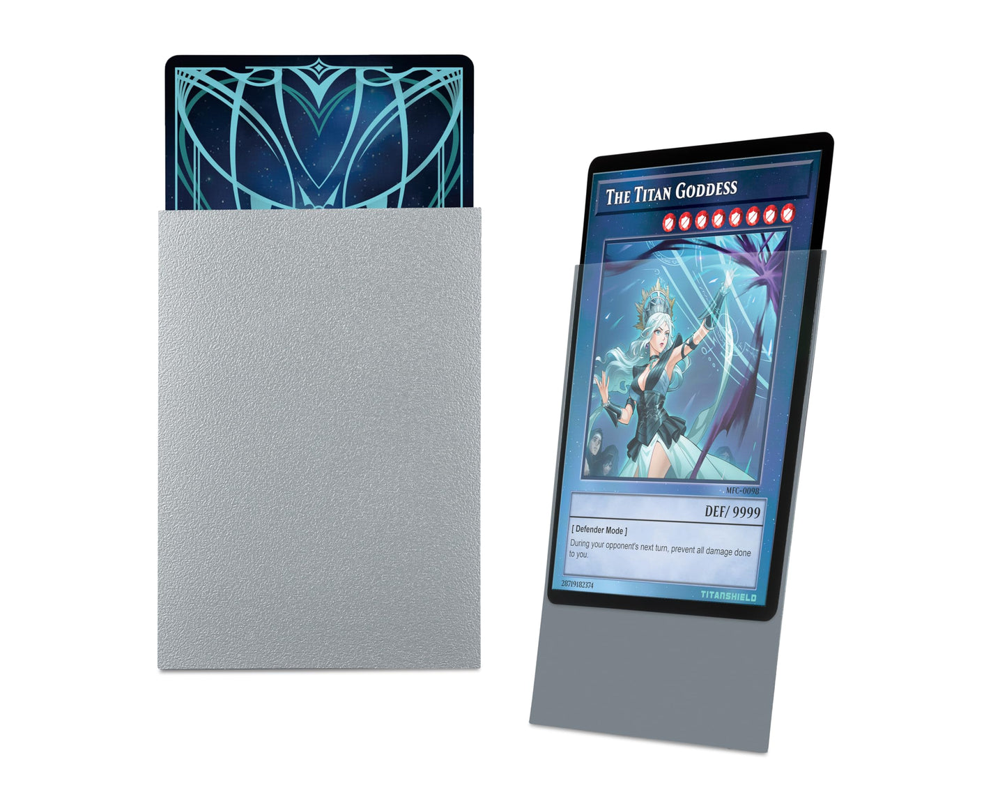 Titanshield (150 Sleeve/Silver) Small Japanese Sized Trading Card Sleeves Deck Protector Compatible With Yu-Gi-Oh!, Cardfight Va