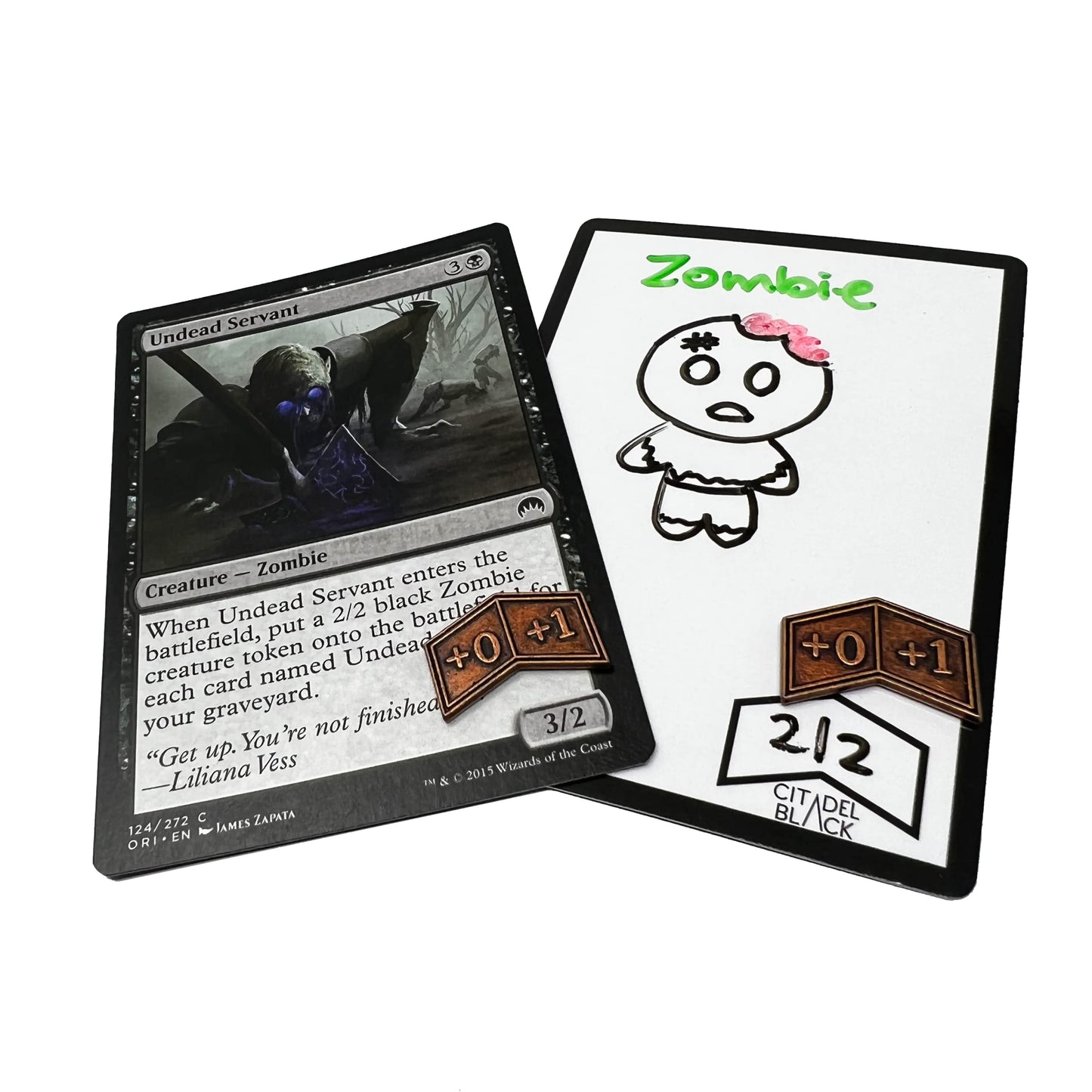 Citadel Black Dry Erase Mtg Tokens Set Of 50 Cards - With 2Pcs Erasers, Reversible Reusable Double-Sided Universal Tokens Proxy