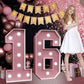 Marquee Numbers Pink 16Th-Birthday Decorations: Large 3Ft Light Up Number Rose Gold Sweet 16 Party Decoration For Boy Girl Sixte