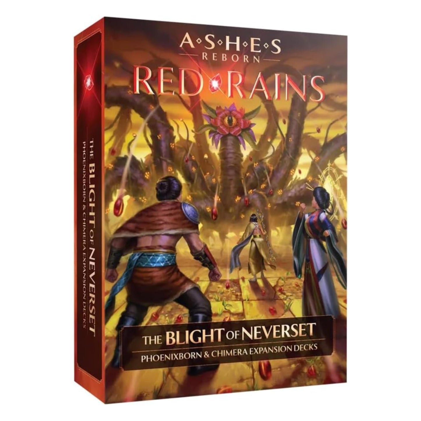Plaid Hat Games Ashes Reborn: Red Rains The Blight Of Neverset Expansion Decks – Phoenixborn & Chimera Set For 1-2 Players, Ages 14+ – Requires Corpse Of Viros & Master Set