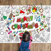 Merry Christmas Coloring Poster for Kids Giant Coloring Poster Large Christmas Candy Peppermint Coloring Tablecloth Jumbo Colori