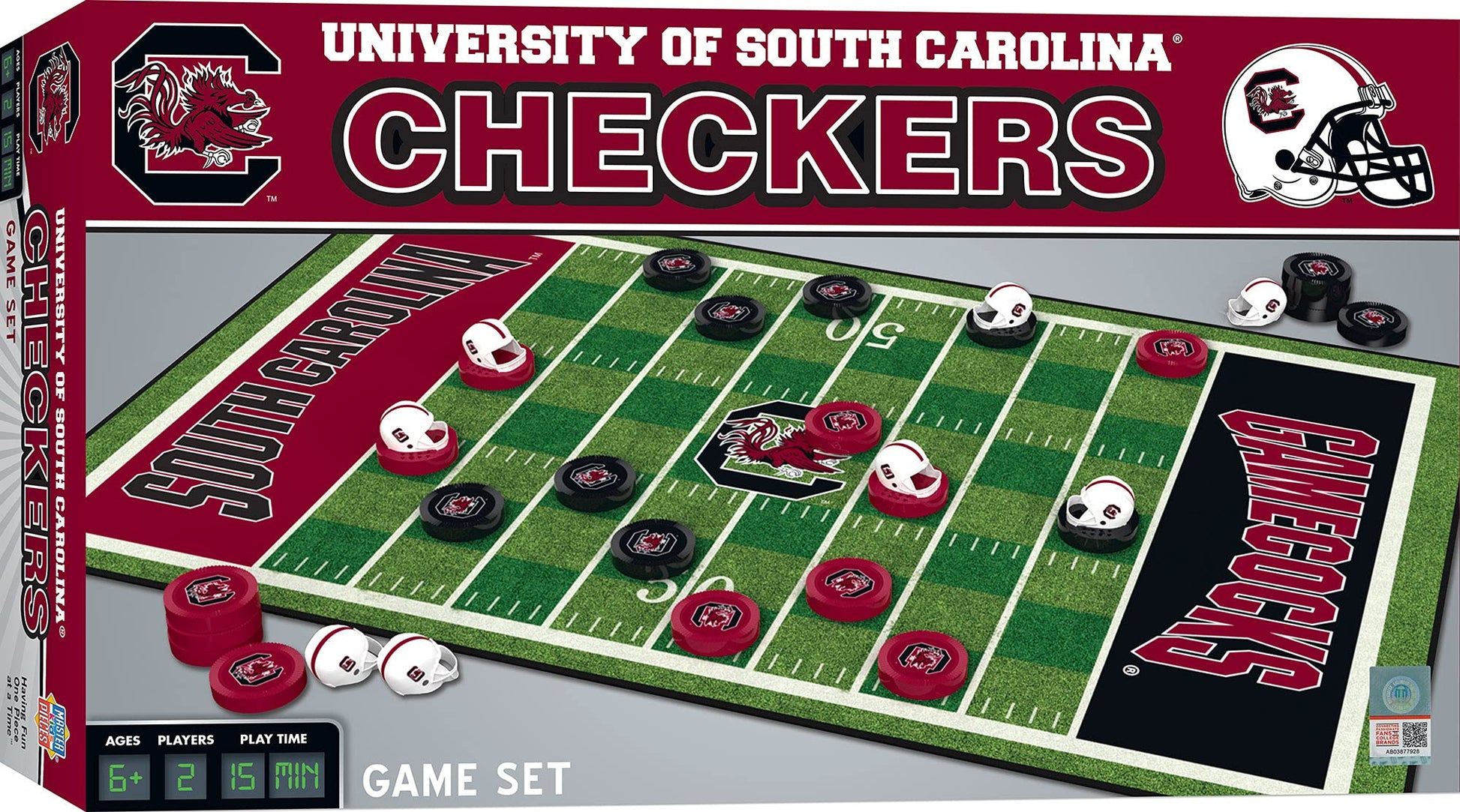 MasterPieces Family Game - NCAA South Carolina Gamecocks Checkers - Officially Licensed Board Game For Kids & Adults