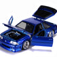 1989 Ford Mustang GT 5.0 Candy Blue with Silver Stripes Bigtime Muscle 1/24 Diecast Model Car by Jada