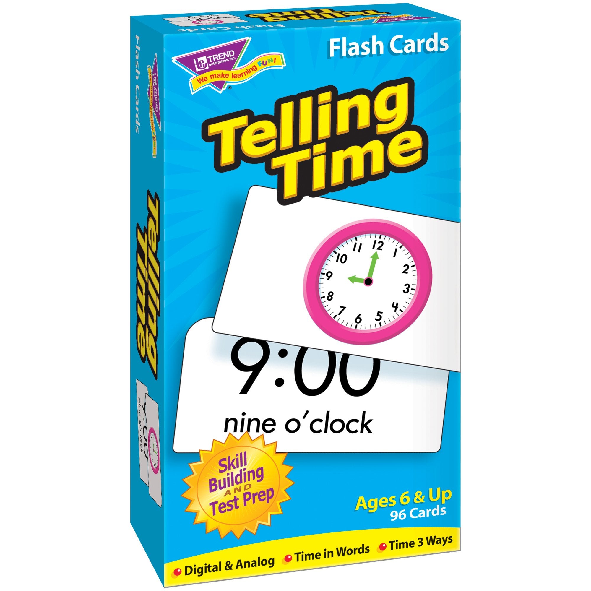 Trend Enterprises: Telling Time Skill Drill Flash Cards, Exciting Way ...