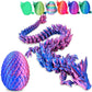 Easter Egg, 3D Printed Dragon Eggs With Dragon Inside, Articulated Dragon, Mystery Dragon Egg Fidget Toy, Surprise Easter Basket Stuffers (A-Laser Purple+Egg)