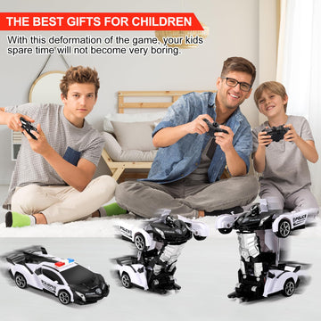 Blackma Remote Control Car - Transform, One-Button Deformation & 360Rotating Drifting, Transform Robot RC Car with LED Light, To