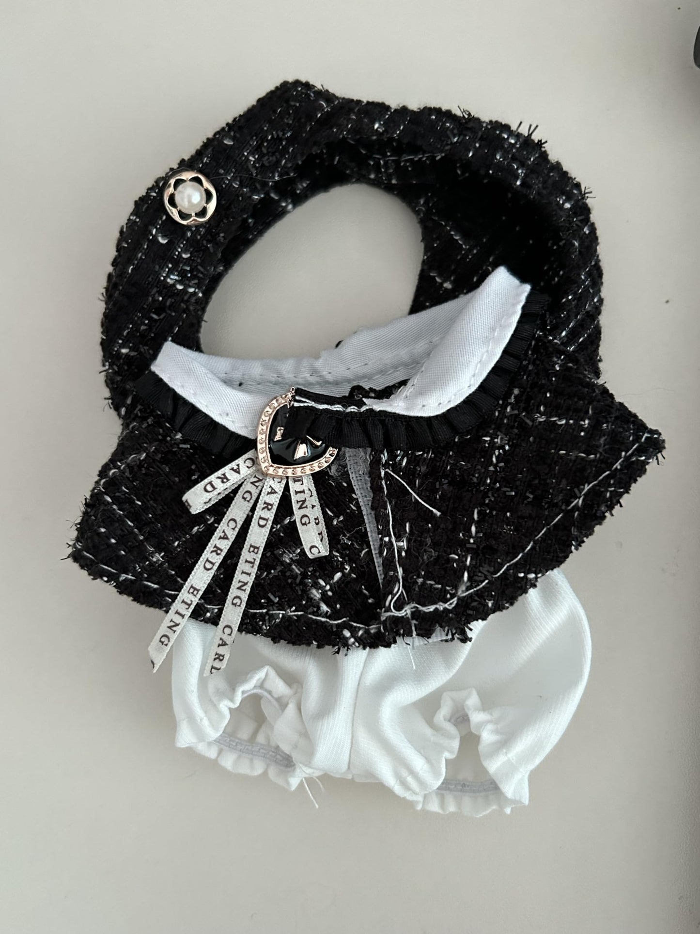 2Pcs-Clothes for Labubu acessories  Handcrafted 17cm for Labubu Clothes Set   enhanced Fashion for Doll Outfit with Accessories  Fashions Stylish elegant Chic Doll Clothes Set Style Set(Black&Pink)