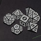 D&D Dice - 7Pc Mixed Black & White Polyhedral Dice For Rpg & Mtg