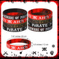 Capoda 48 Pcs Pirate Silicone Bracelets Ahoy Matey Caribbean Rubber Wristbands Skull Pirate Ship Party Favors for Girls Boys Bir