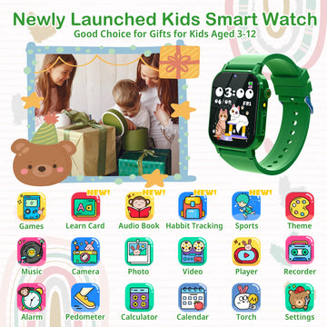 Kids Smart Watches Girls With 32 Games Toys For Ages 5-12 Watch For Kids With Hd Touch Screen,Video,Camera,Music Player,Pedomete