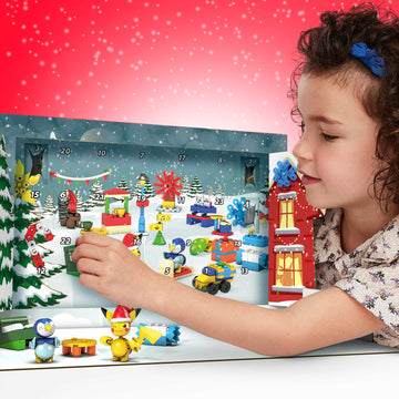 MEGA Pok  mon Building Toys Set, Holiday Calendar with 202 Pieces, 2 Poseable Characters and Accessories, for Kids