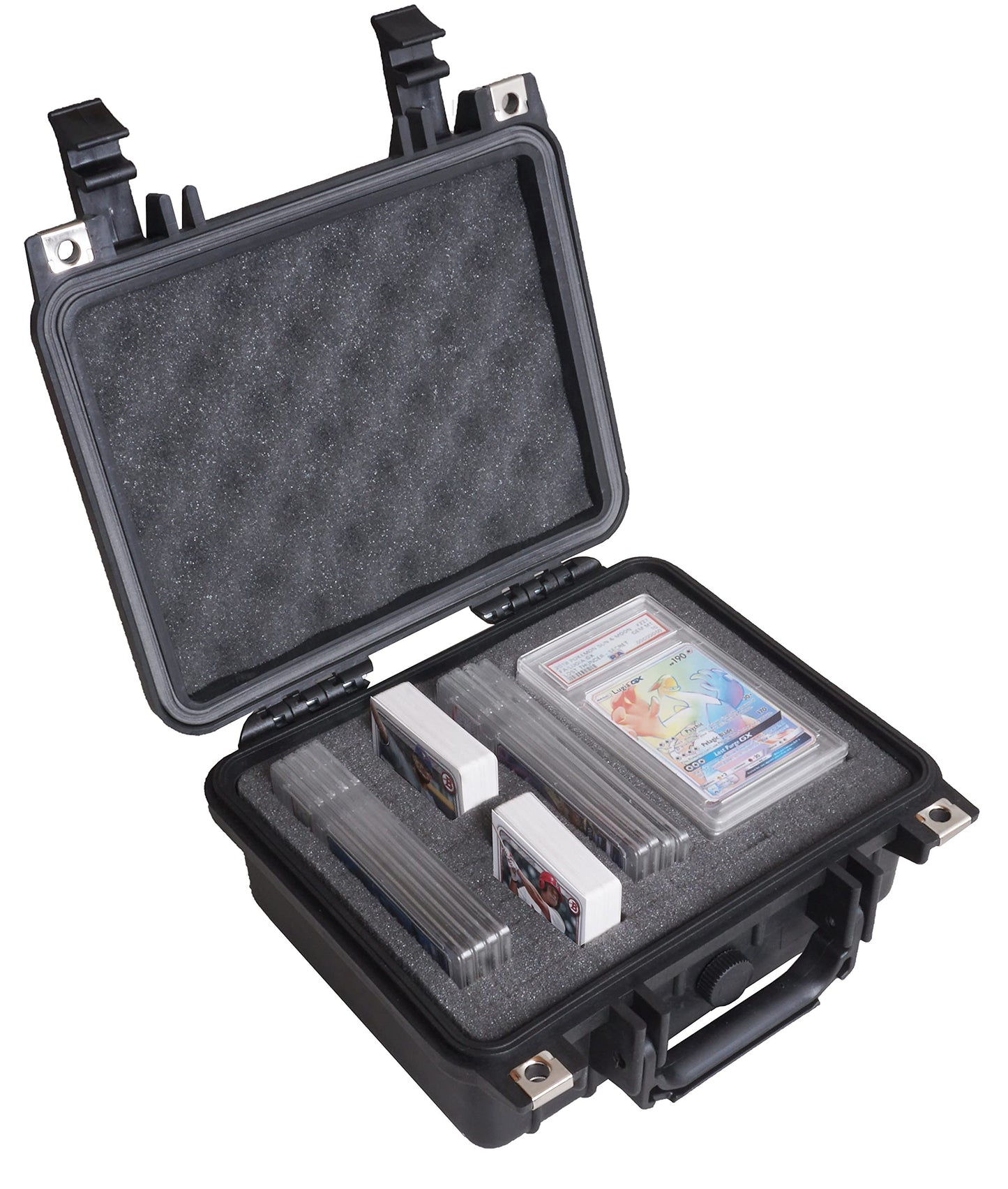 Case Club Graded Card Storage Box Fits Up To 34 Card Slabs, Or 100+ Sleeve Top Loaders- Travel Case Fits Pokemon, Mtg, & Sports Trading Cards In Waterproof Exterior With Customizable Foam Interior