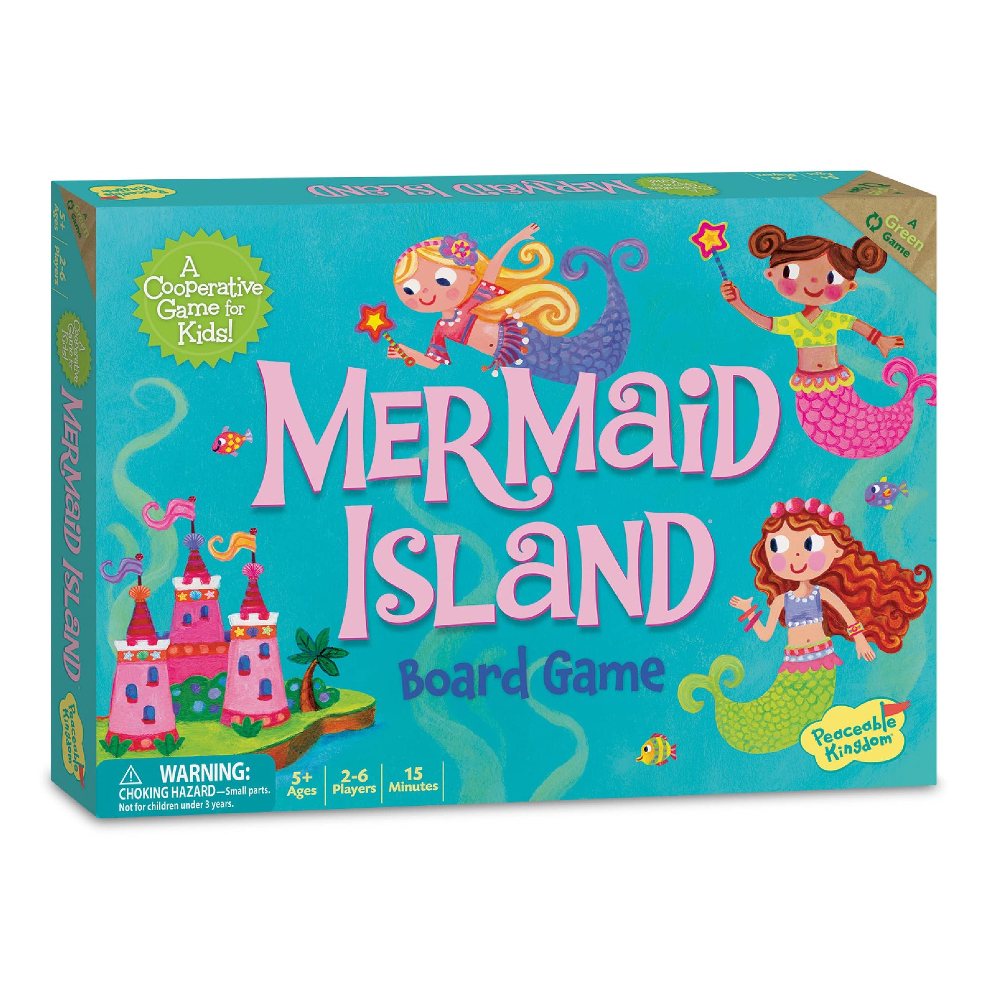 Peaceable Kingdom Mermaid Island Award Winning Cooperative Board Game For 2 To 6 Kids Ages 5+