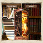 Itefdtutne Book Nook Kit For Adults, Diy Miniature Dollhouse Booknook Kit With Led Light & Dust Baffle, 3D Wooden Bookshelf Puzz