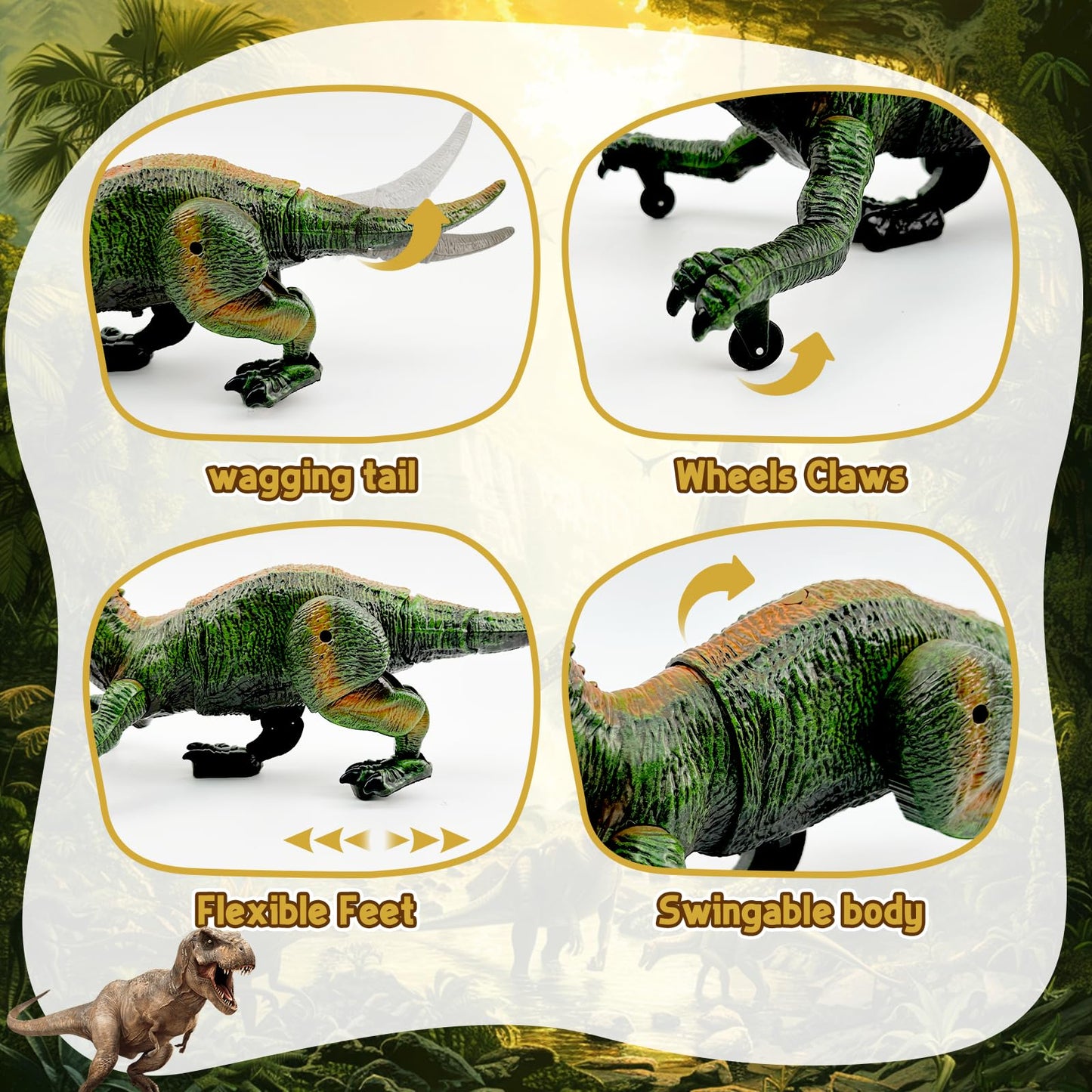Talgic Remote Control Dinosaur For Boys 4-7, Robot Dinosaur Toys For Kids 5-7, Rc Dinosaur With Realistic Legs & Spray Stream,Remote Dinosaur Toys For Kids3 4 5 6 7 Year Old Boy Birthday Gift (Green)