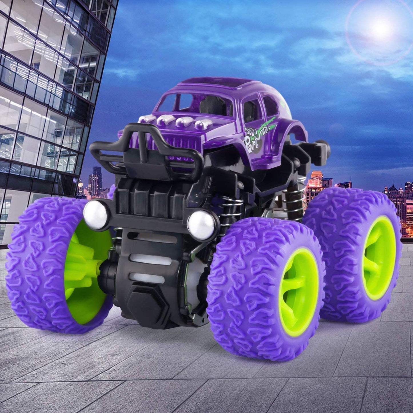 Monster Trucks Inertia Car Toys - Friction Powered Car Toys For Toddlers Kids Birthday Christmas Party Supplies Gift For Boys An