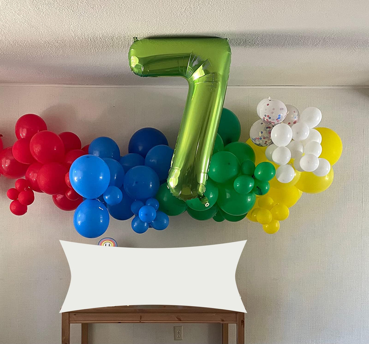 Paticool 40 Inch Green Number Balloon 7, Large Number Foil Balloons Mylar For Girl Boy Birthday Party Celebration Decorations Su