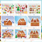 Frienda 48 Set Christmas Gingerbread Craft Kit Make a Gingerbread House Stickers Ornament Bulk DIY Arts Crafts for Xmas Tree Dec
