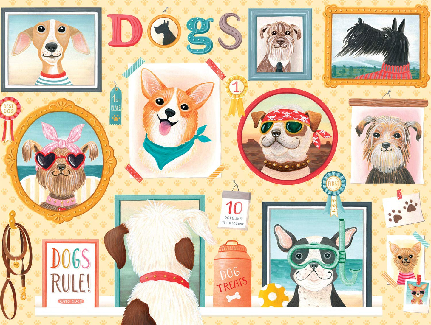 Buffalo Games - Dogs Rule - 750 Piece Jigsaw Puzzle for mature-themeds Challenging Puzzle Perfect for Game Nights - 750 Piece Finished Size is 24.00 x 18.00