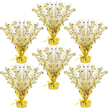 Crowye 6 Pcs Metallic Foil Spray Centerpiece Fall Party Star Table Decoration Halloween Table Decor For Summer Autumn Birthday P