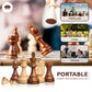 Blessings Decor Collector Edition Wooden Chess Pieces Chess Coins Pawns Chessmen Figurine Pieces (Brown & White)