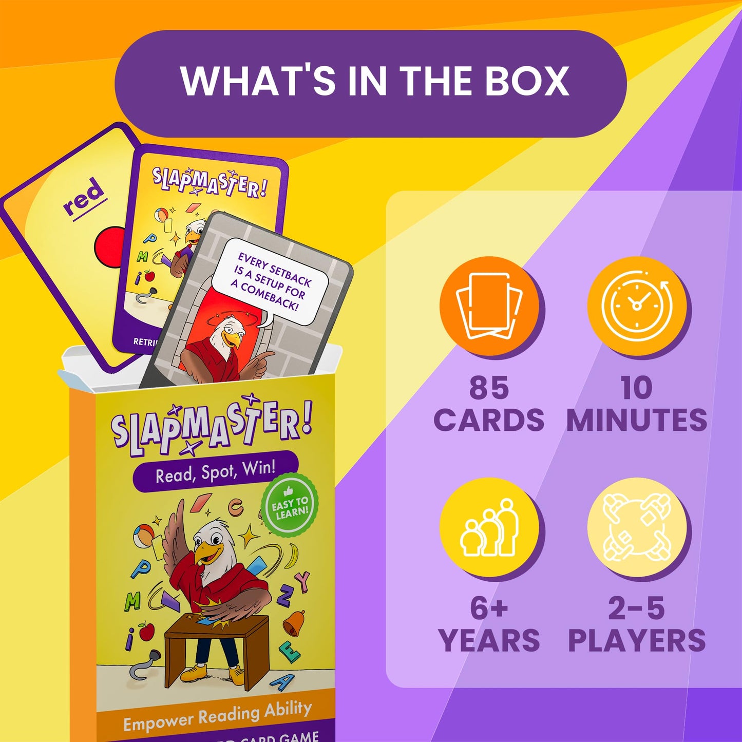 SLAPMASTER! - Cool Reading Games for Kids - Helps Learn Reading Fast & Sharpen Spelling Skills - Fun Educational Sight Games for