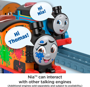 Thomas & Friends Motorized Toy Train Talking Nia Battery-Powered Engine With Character Phrases & Sounds For Ages 3+ Years