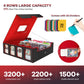 Gomyrod Card Storage Box 3200+ Mtg Deck Box With 30 Colorful Divider, Commander Trading Card Cases With Portable Handle & Viewin