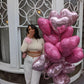 Rose Gold Heart Shaped Balloons Pack Of 12,18 Inch Silver Love Valentine Balloons Pink Heart Romantic Balloons For Valentines Da