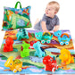 Alasou 9 Pcs Dinosaur Fantastic Creatures Toys With Playmat/Storage Bag|Baby Car Toys For 1 Year Old Boy|1St Birthday Gifts For Toddler Toys Age 1-2|1 Year Old Boy Birthday Gift For Infant Toddlers