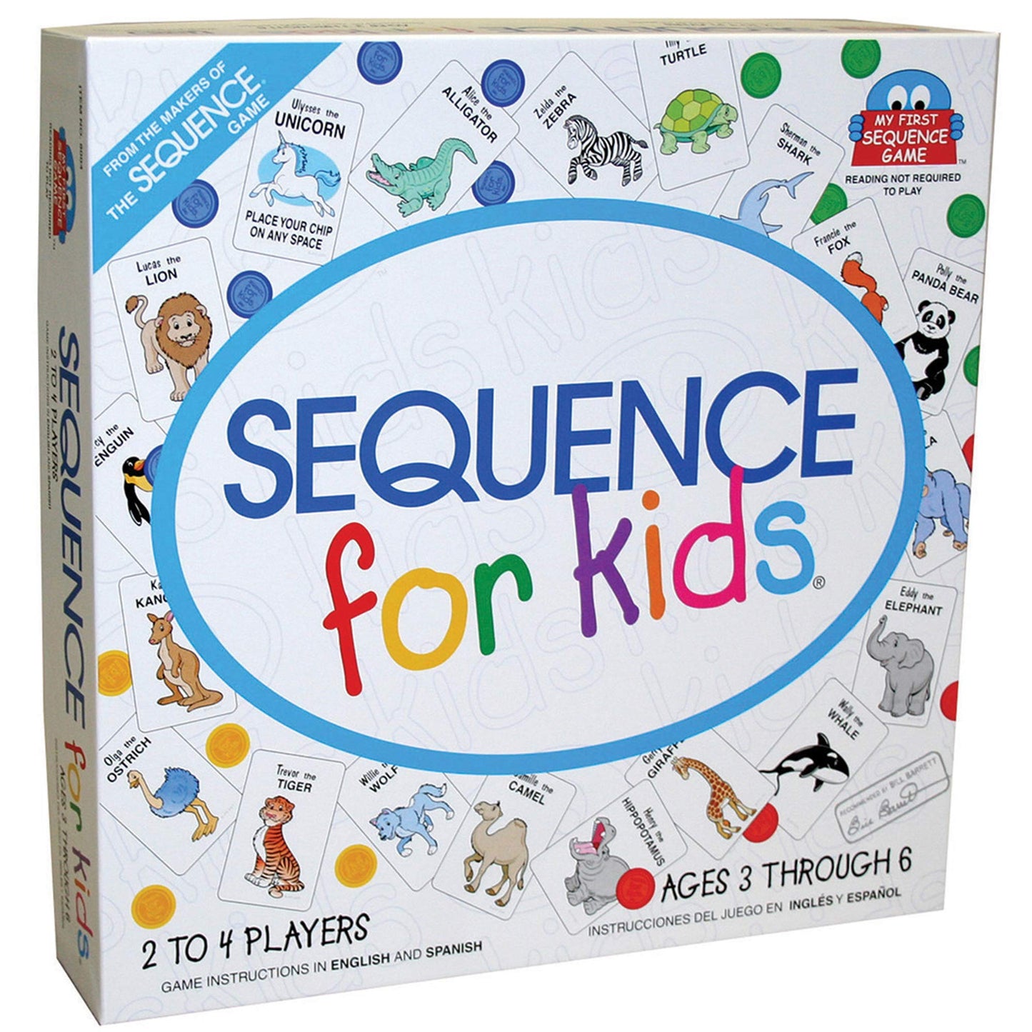Jax Sequence for Kids - Cardboard Game, Model 8001, Basic Size, White Color