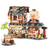 Chinese Street View Butcher Shop Mini Building Blocks, Moc Creative Building Toys Model Set For Girls 6-12 Years Old, 1105 Pcs S