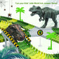 Dinosaur Toys, 252 Pcs Create A Dinosaur World Road Race Tracks, Flexible Track Playset, 2Pcs Dinosaur Car For 3 4 5 6 Year Old Boys Girls Birthday Party Favor Gift