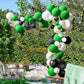 Green And Black Balloons, 50Pcs 12 Inch Green White Black Birthday Balloons, Green Confetti Balloons White Latex Balloons For Bo