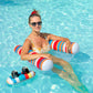 Finduwill 2 Pack Pool Floats Hammock With Drink Float, Inflatable Multi Purpose 4-In-1 Water Hammocks Floaties (Saddle, Lounge Chair, Hammock, Drifter), Pool Float Lounger For Adults (Lolli&Lakeblue)