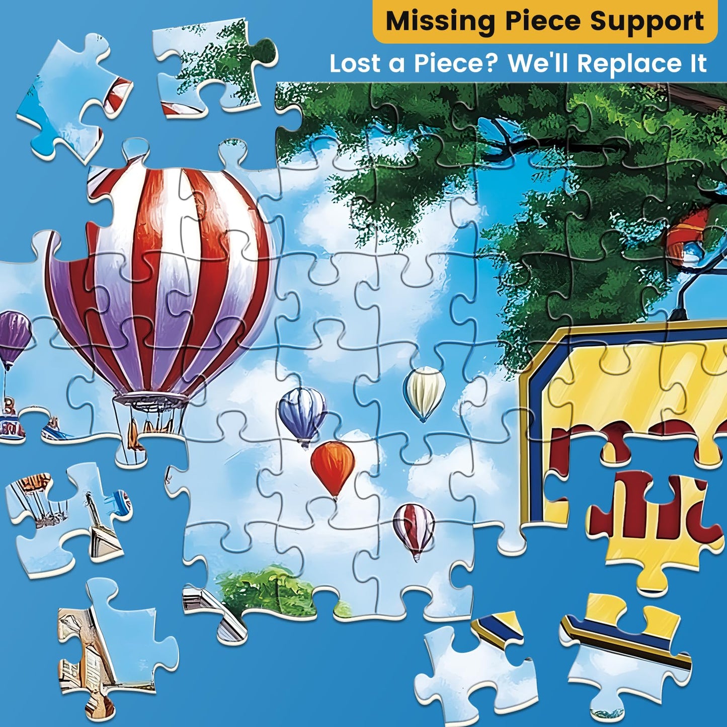 500 Piece Puzzles for mature-themed Commercial Street Jigsaw Puzzle for Kids mature-themed Seniors Puzzle with Letters on Back Interlock Perfectly Gifts Halloween Thanksgiving Christmas Family Games Lovers 20.5*15In