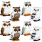 Hydren 8 Pieces Valentines Day Gifts Mini Stuffed Owl Plush Toy 3.2 Inch Soft Owl Stuffed Animal Gray Snowy Owl Plush White Owl