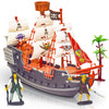 Artcreativity 10 Inch Pirate Boat, Detailed Pirate Ship Toy Playset With 2 Pirate Action Figures & Tree, Fun Pirate Party Favor And Prize, Best Gift For Boys & Girls Ages 3+