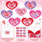 Realspring 24 Sets Valentines Day Crafts for Adults Conversation Suncatcher Crafts Kit Valentines Heart Cutout DIY Tissue Paper