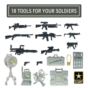 United States Army Recon Platoon Playset with 3 Military Action Figures  Mini  & Accessories - Toy Soldiers for Kids 3+