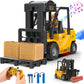 VWAHNANA RC Forklift Truck, 2 in 1 Transform Lift Fork & Hook, Kids Forklift Toy, 11 Channel Remote Control Forklift for Adults,